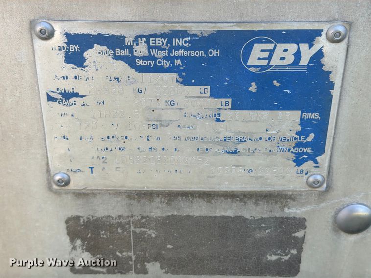 image for item FB5844 2008 M.h. Eby, Inc Trans Pork livestock trailer