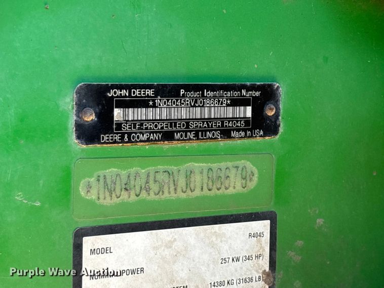 image for item FG0585 2018 John Deere R4045 Dry Fertilizer Applicator