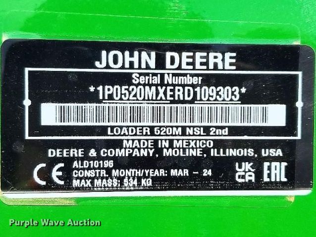 image for item YA4071 2024 John Deere 520M loader