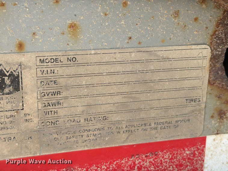 image for item DV2054 2012 Trail King Industries TK110HDG-533 lowboy equipment trailer