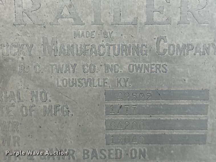 image for item DY3082 1977 Kentucky Trailers dry van trailer