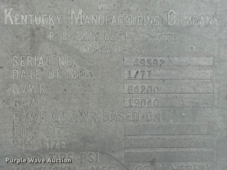 image for item DY3082 1977 Kentucky Trailers dry van trailer