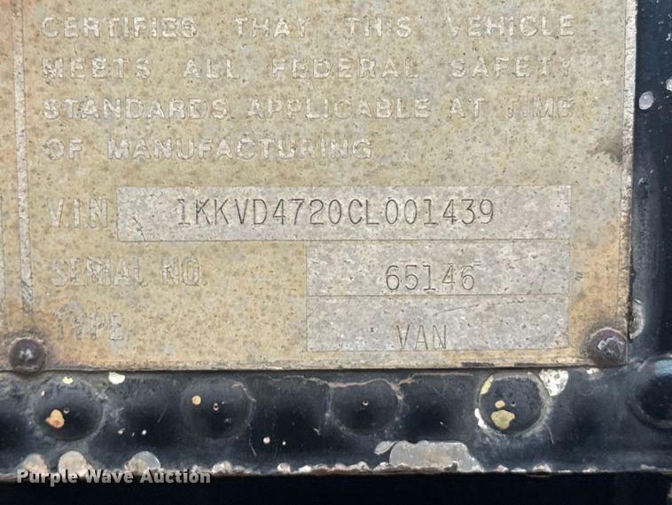image for item DY3083 1982 Kentucky Trailers dry van trailer