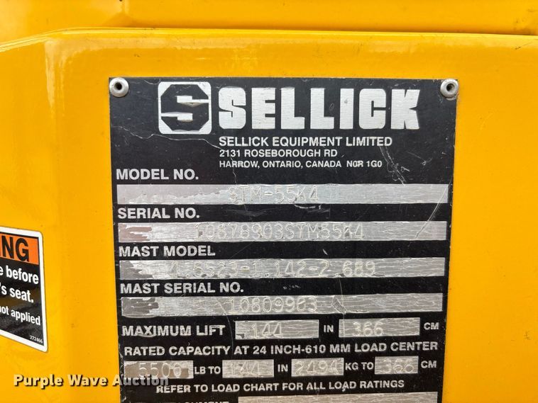 image for item DZ4532 Sellick STM-55K4 forklift