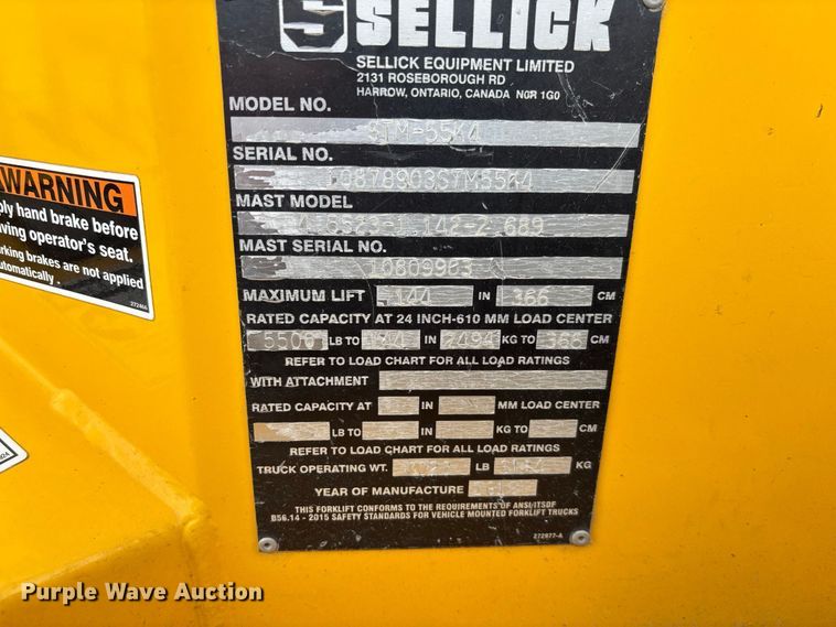 image for item DZ4532 Sellick STM-55K4 forklift