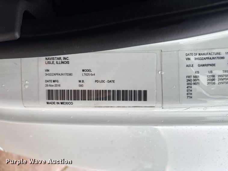 image for item DZ4533 2018 International LT625 semi truck