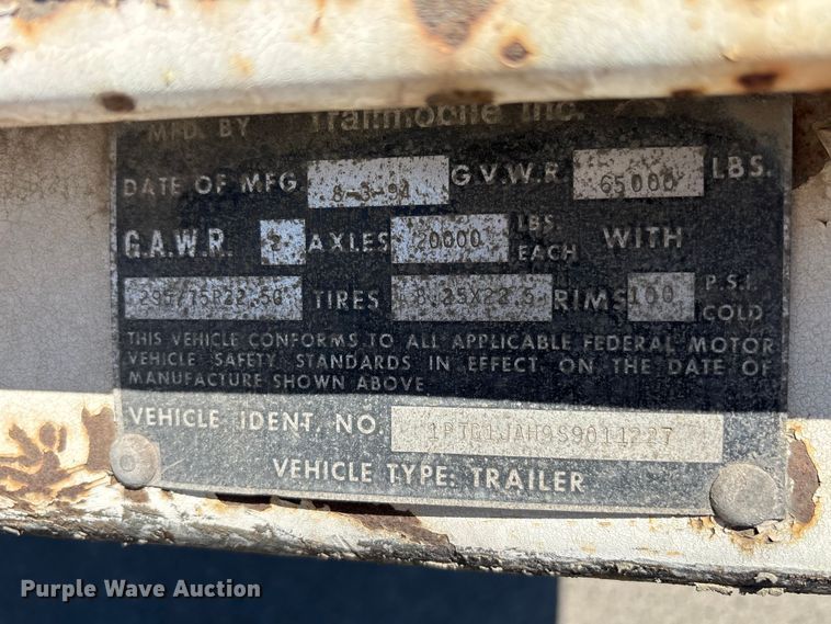 image for item EA0010 1995 Trailmobile dry van trailer