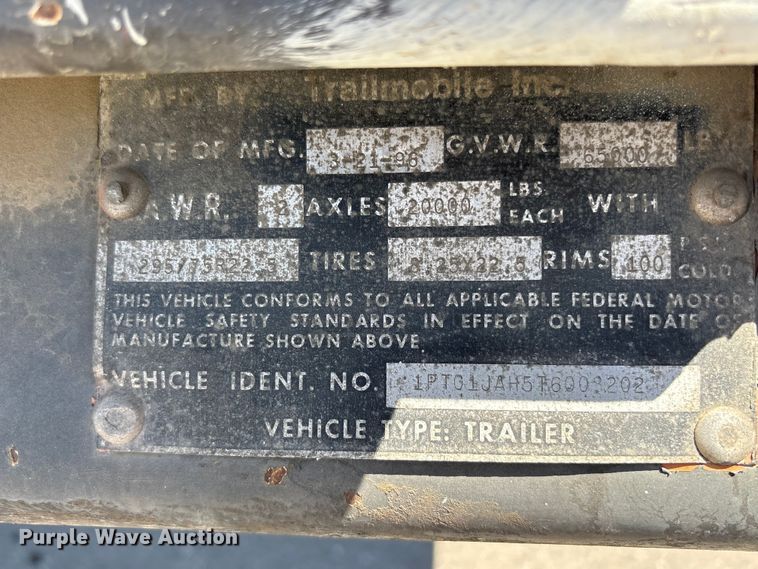 image for item EA0011 1996 Trailmobile dry van trailer