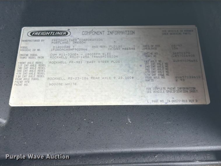 image for item FB5021 1998 Freightliner FLD120 semi truck