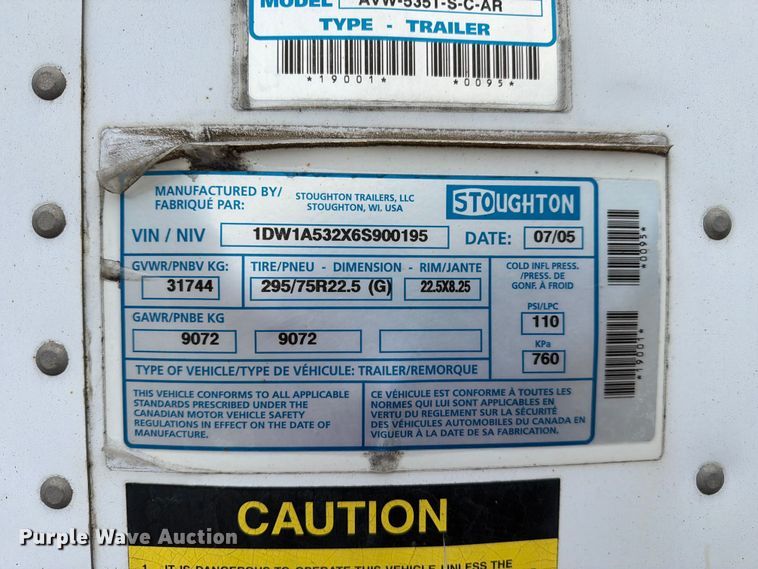 image for item FC3203 2006 Stoughton Trailers dry van trailer