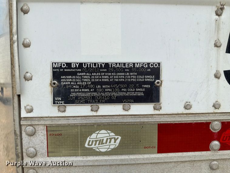 image for item FK3553 2013 Utility Trailer Manufacturer 3000R refrigerated van trailer