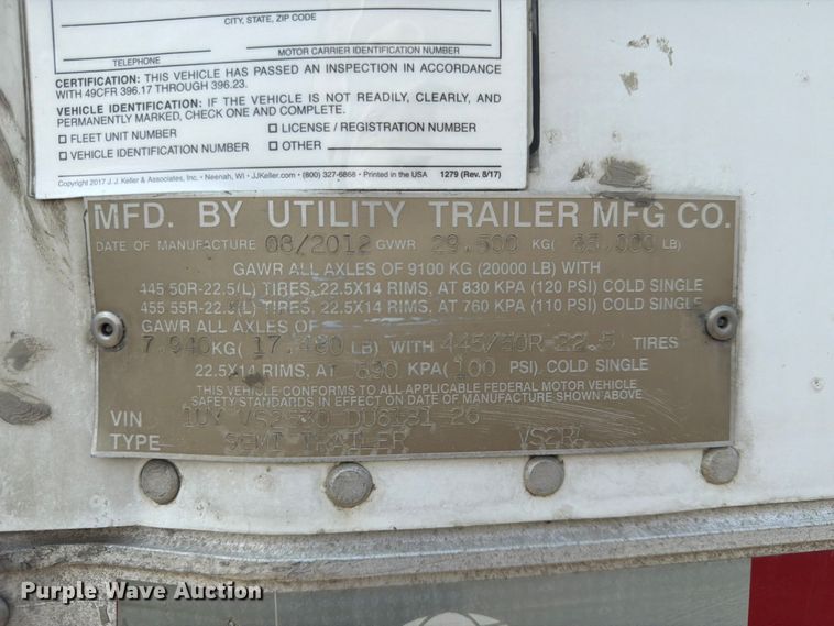 image for item FK3559 2013 Utility Trailer Manufacturer 3000R refrigerated van trailer