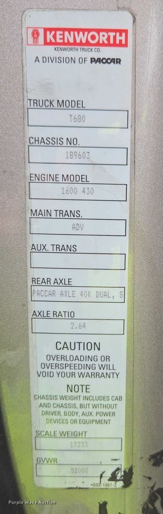 image for item YA1038 2018 Kenworth T680 semi truck