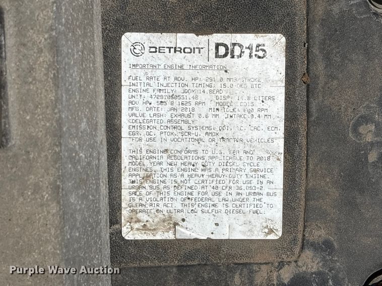 image for item YA2488 2019 Freightliner Cascadia 126 semi truck