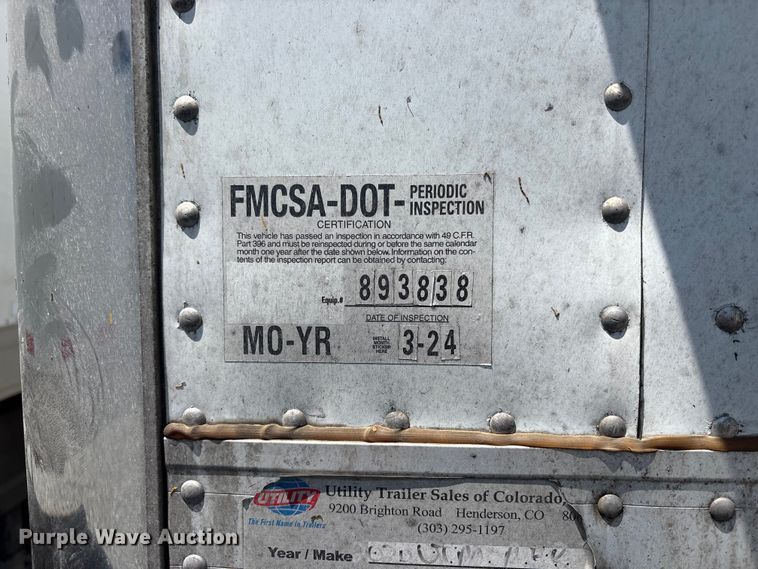 image for item YA3990 2020 Utility S-600 refrigerated van trailer