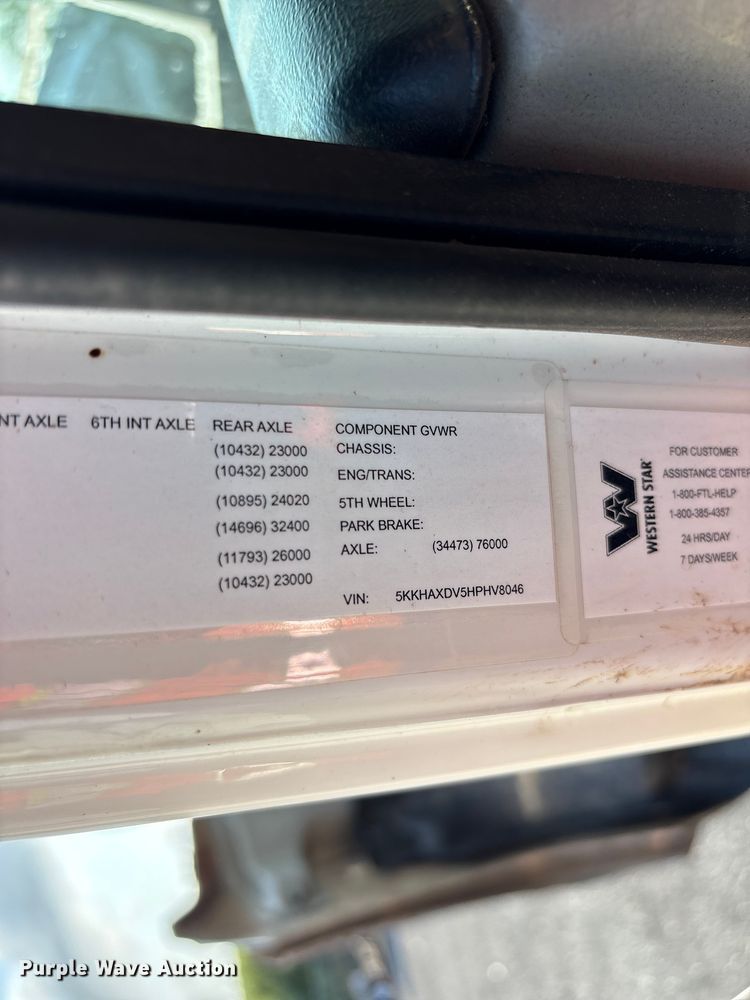 image for item YA4445 2017 Western Star 4700 crane truck