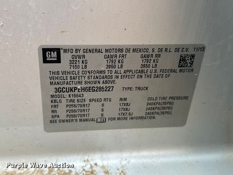 image for item DQ0010 2014 Chevrolet Silverado 1500 Crew Cab pickup truck