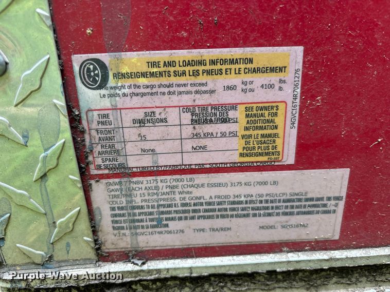 image for item DV7290 2024 South Georgia Cargo SG8516T82 enclosed cargo trailer