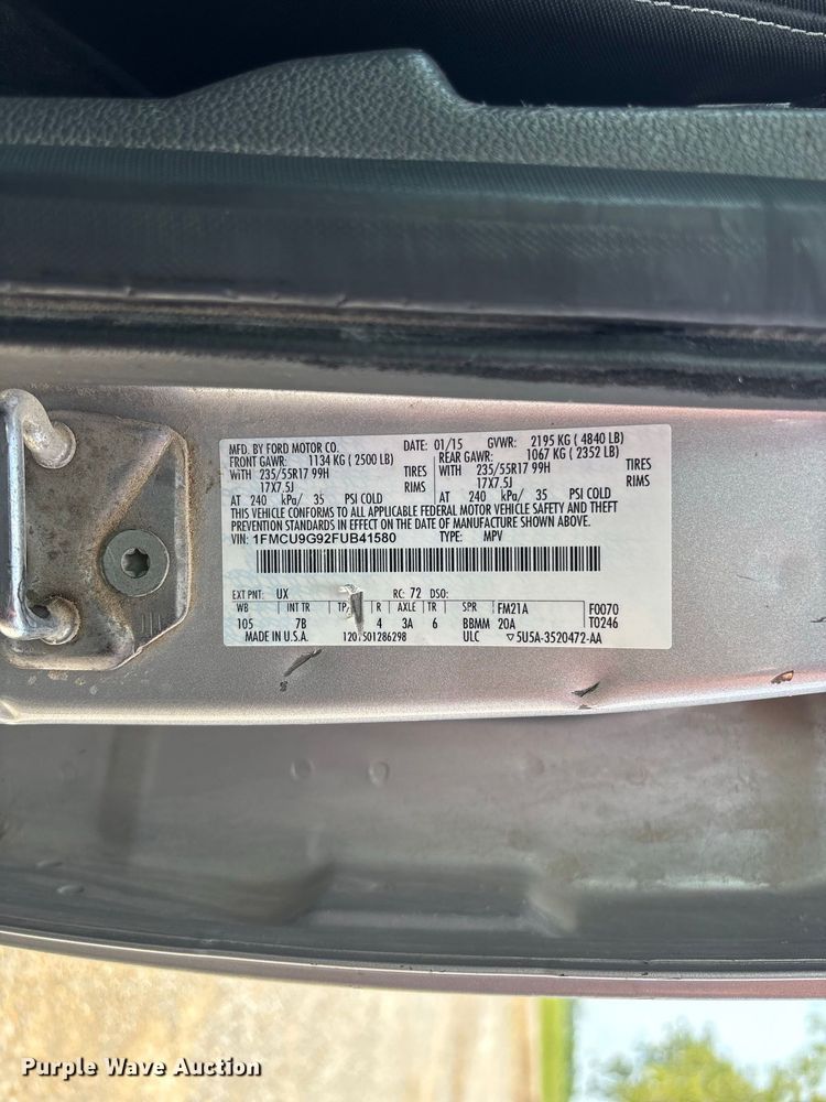image for item DZ4529 2015 Ford Escape SUV