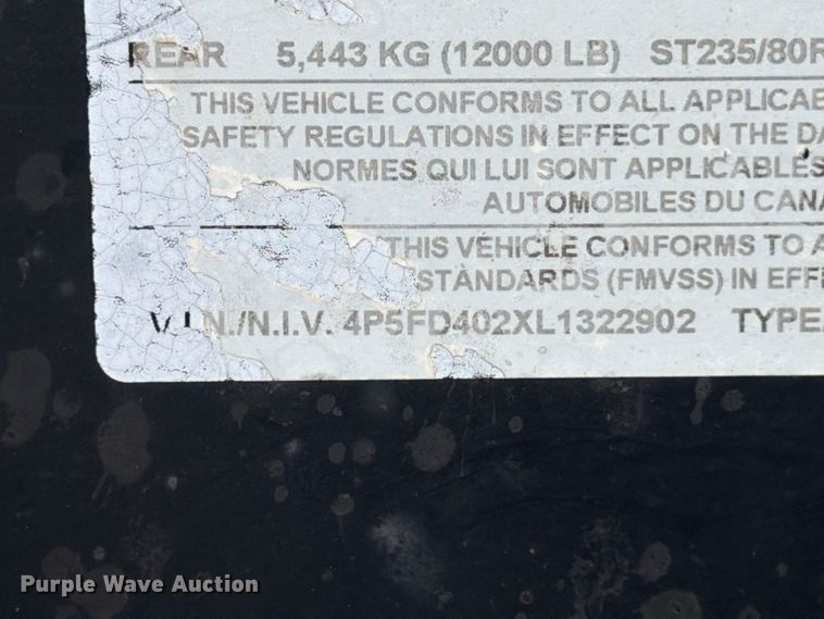 image for item ED5400 2020 PJ FD402 flatbed trailer