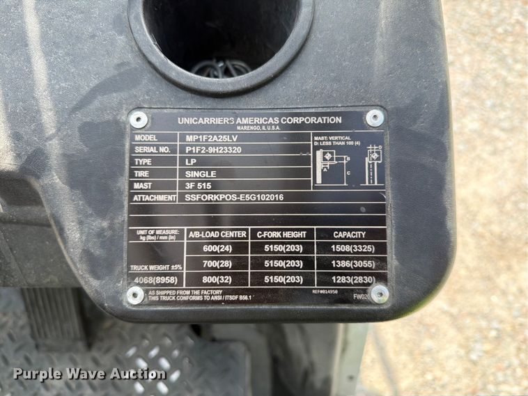 image for item EF1333 2018 UniCarriers PF50 forklift
