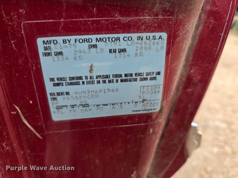 image for item EL7494 1979 Mercury Couger 