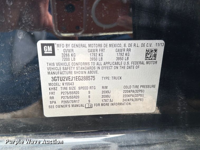 image for item EO8682 2014 GMC Sierra 1500 SLT Crew Cab pickup truck