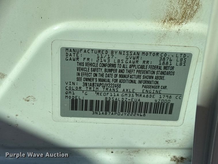 image for item ET0401 2018 Nissan Sentra 