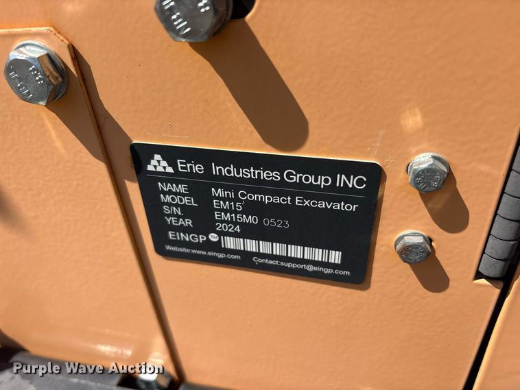 image for item ET0435 2024 Erie EM15 mini excavator