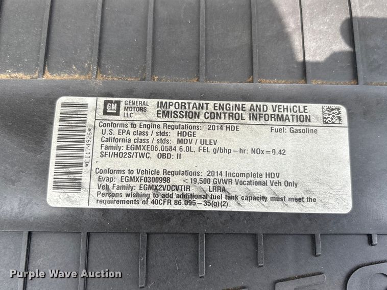 image for item EU0763 2014 Chevrolet Express box truck