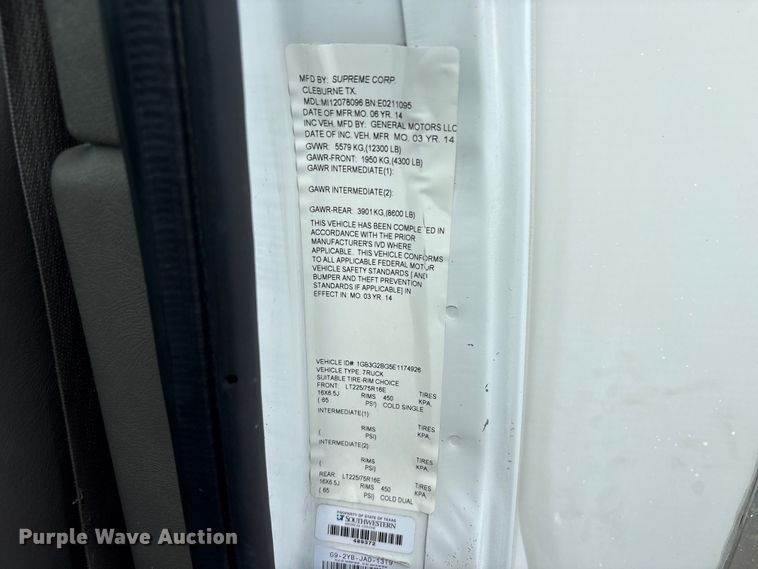 image for item EU0763 2014 Chevrolet Express box truck