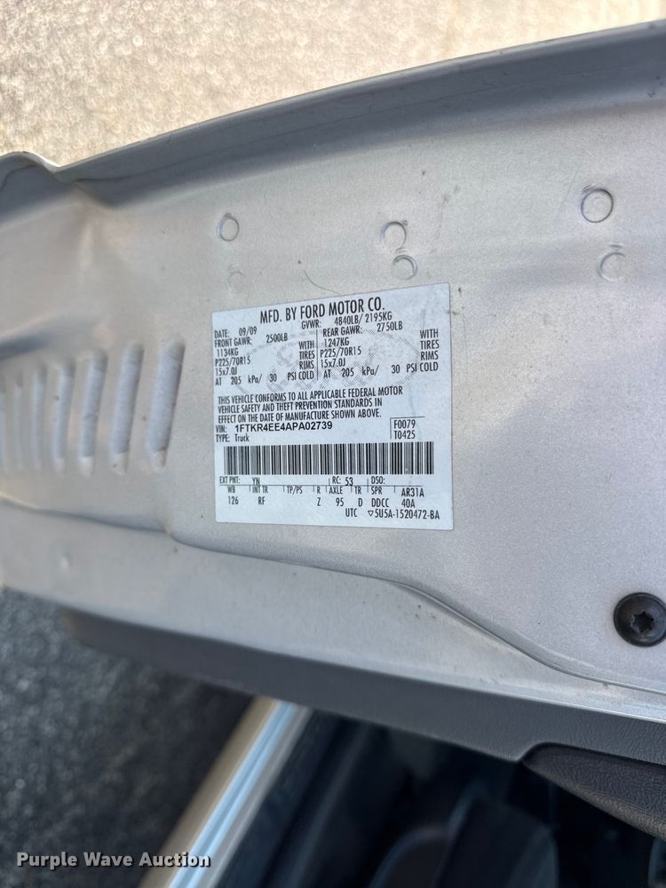 image for item EV6080 2010 Ford Ranger Ext. Cab pickup truck