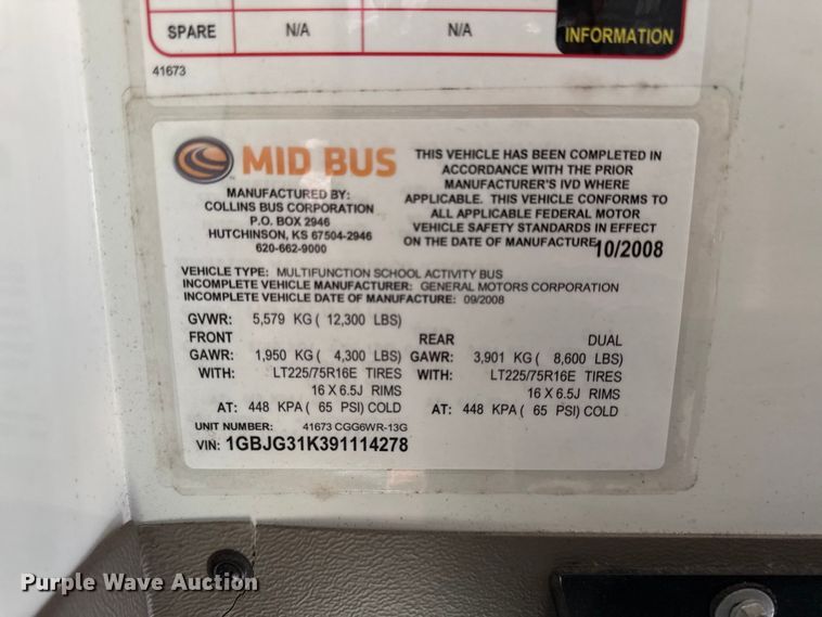 image for item EV6083 2009 Chevrolet Express 3500 shuttle bus