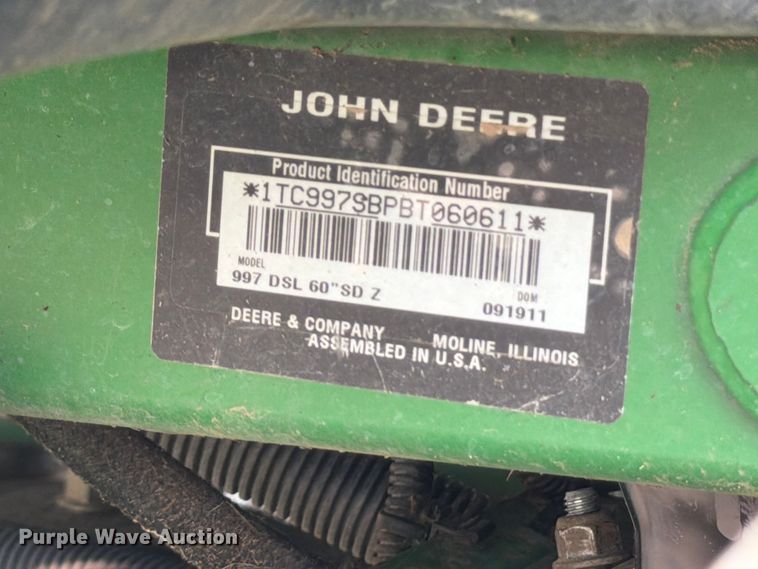 image for item EW2147 2011 John Deere 997 DSL 60