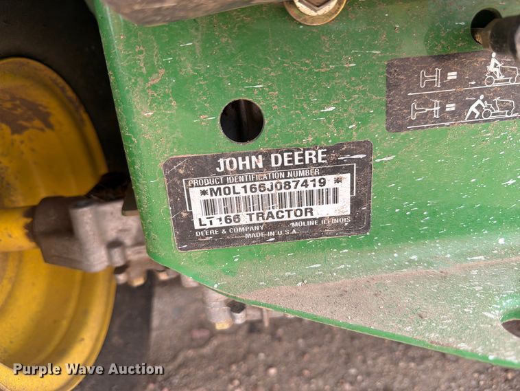 image for item EW2154 John Deere LT166 lawn mower