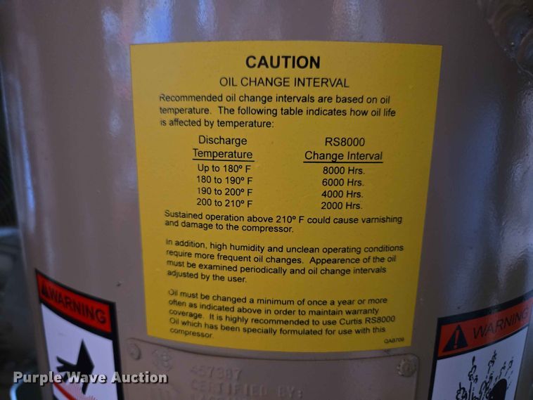 image for item EW8596 Curtis R/S50B A/EB160 air compressor