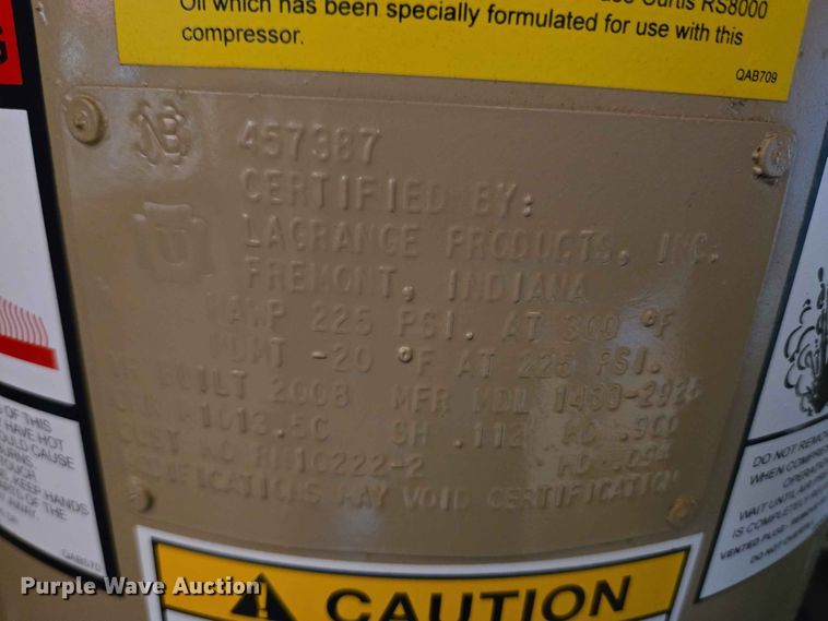 image for item EW8596 Curtis R/S50B A/EB160 air compressor