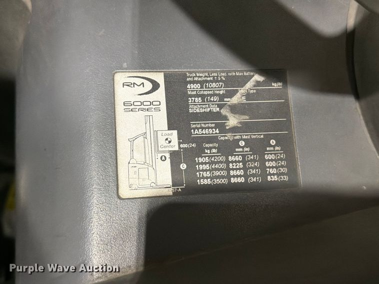 image for item EX0503 2019 Crown RM6025-45 reach truck