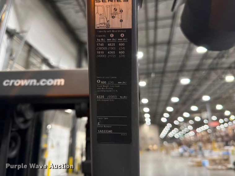 image for item EX0504 2018 Crown RC5545-40 forklift
