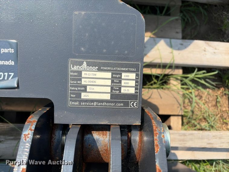 image for item EX2151 2025 Landhonor PR-12-72W skid steer power rake