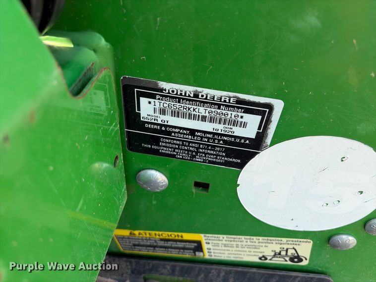 image for item EX2156 2020 John Deere 652R lawn mower