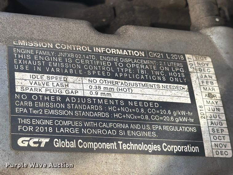 image for item EX3045 2018 UniCarriers PF50 forklift