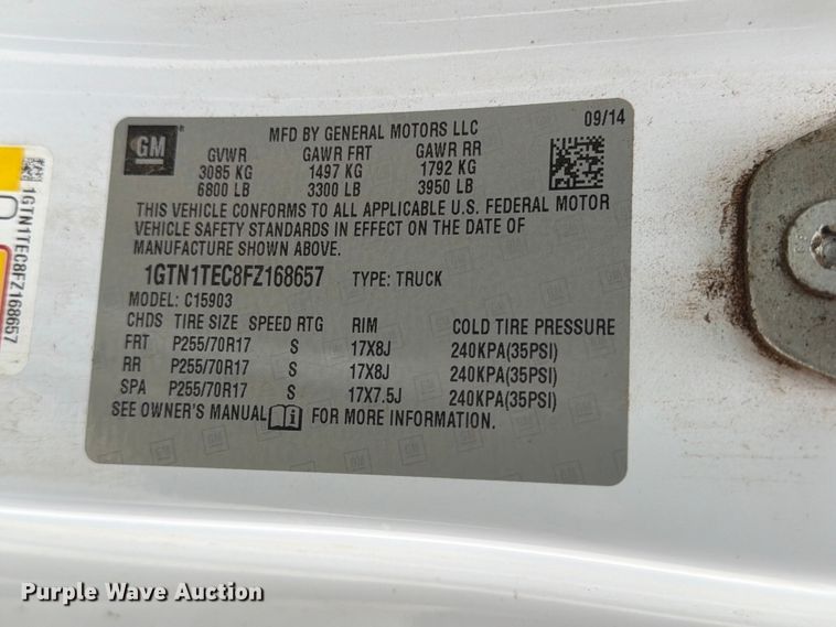 image for item EX4109 2015 GMC Sierra 1500 pickup truck