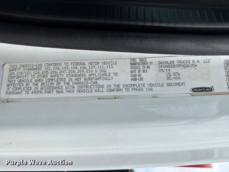 image for item FB4993 2015 Freightliner 114SD toter truck