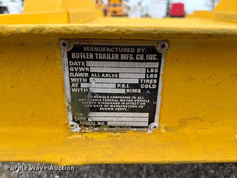 image for item FB5025 1999 Butler LT-712 tilt deck utility trailer