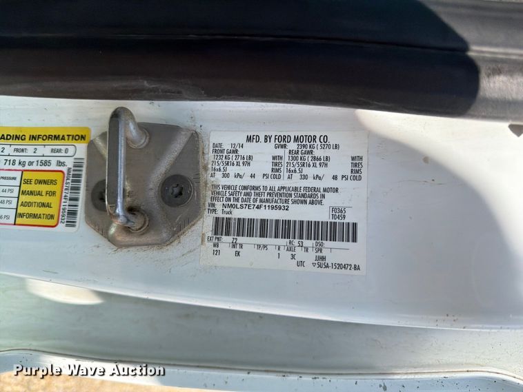 image for item FB5897 2015 Ford Transit Connect van