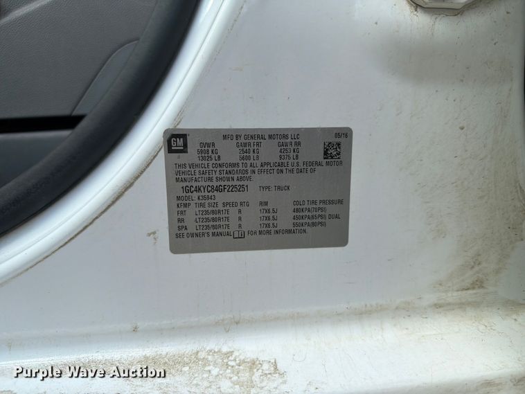 image for item FB5901 2016 Chevrolet Silverado 3500HD Crew Cab pickup truck