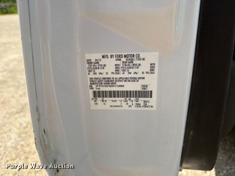 image for item FB5904 2013 Ford F150 Ext. Cab pickup truck
