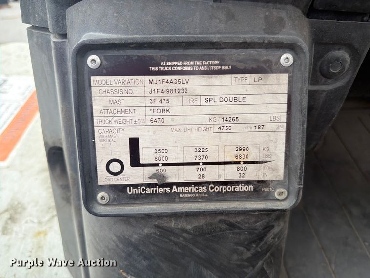image for item FC3278 2015 Nissan PF80YLP forklift
