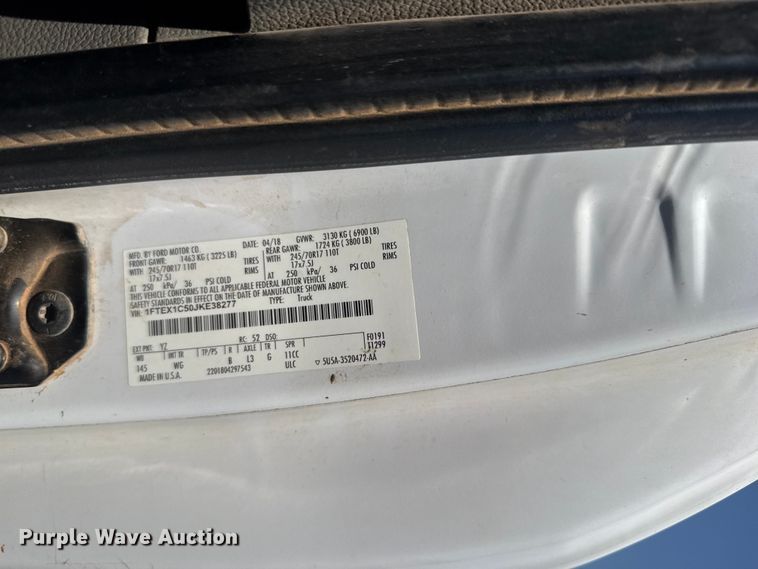 image for item FC4076 2018 Ford F150 Ext. Cab pickup truck